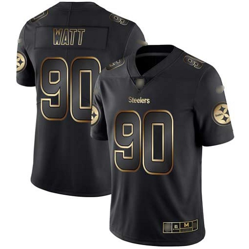 Men Pittsburgh Steelers Football 90 Limited Black Gold T J Watt Vapor Untouchable Nike NFL Jersey